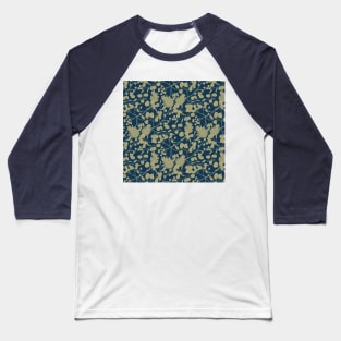 Blue Winter Leaves Baseball T-Shirt